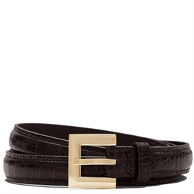 Anine Bing Nicola Bælte, Dark Brown Embossed 